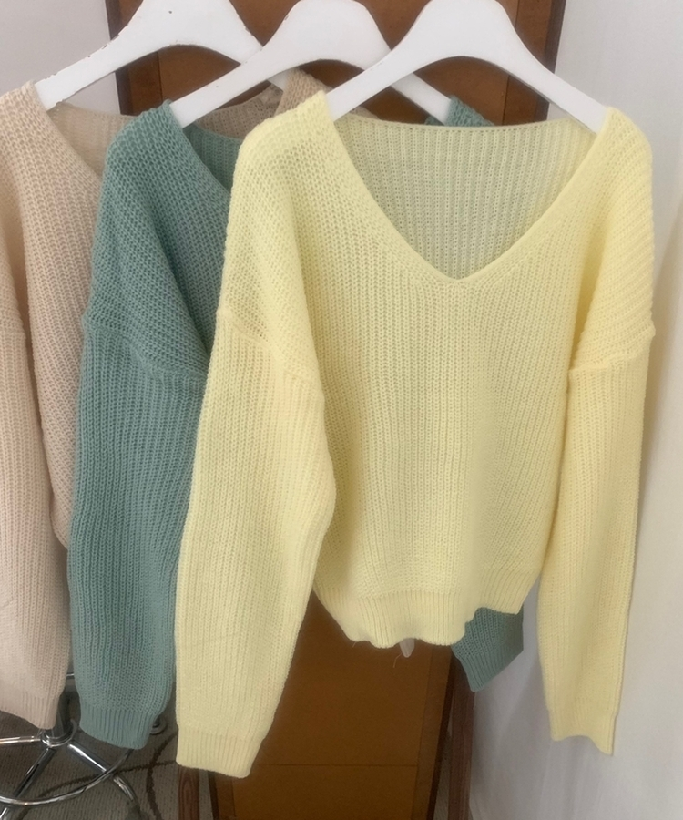 ワッぺンVネックニット(7color)