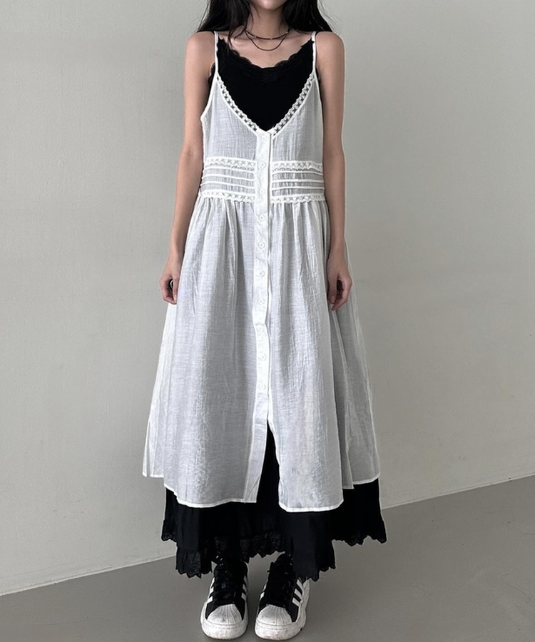 フォレストレイヤードロングワンピース IVORY