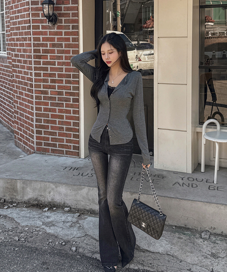 デニム 【丈別】ウォッシングスパンブーツカットデニム BLACK DENIM