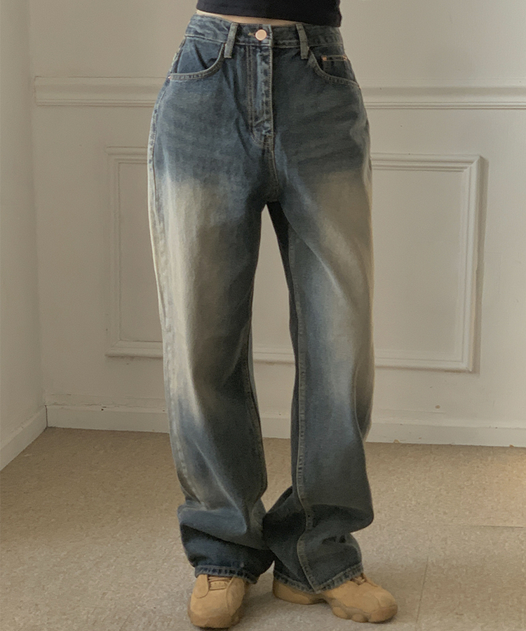 ウォッシングワイドバルーンデニムパンツ DARK DENIM