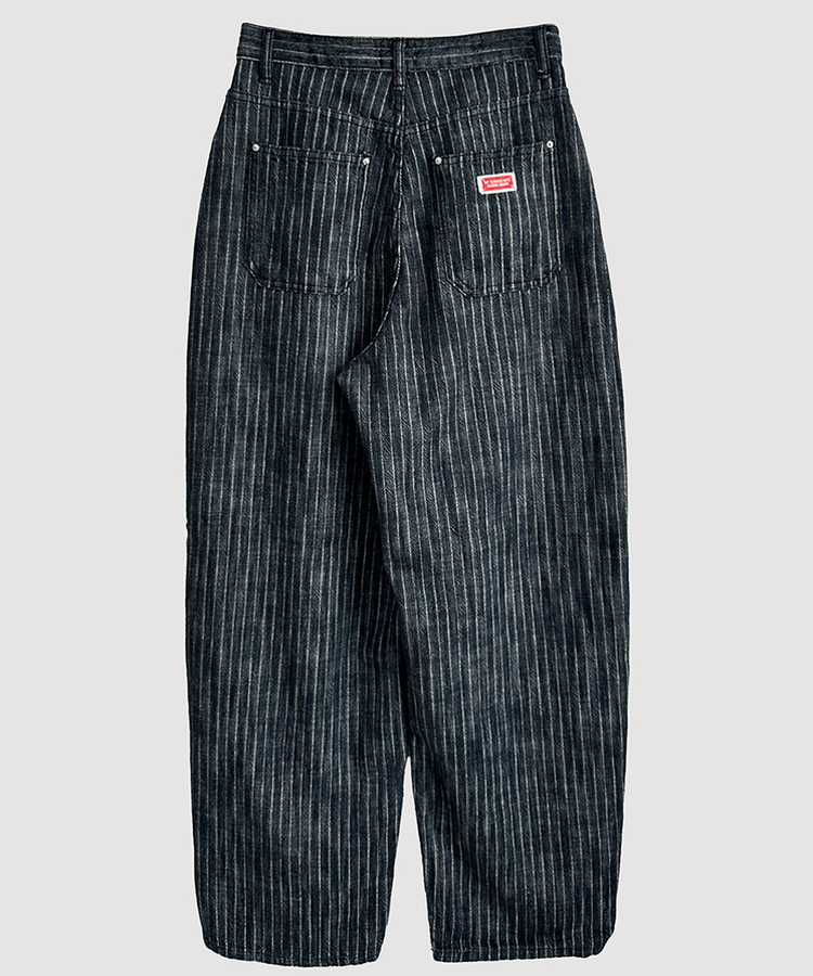 ストライプバルーンデニムパンツ