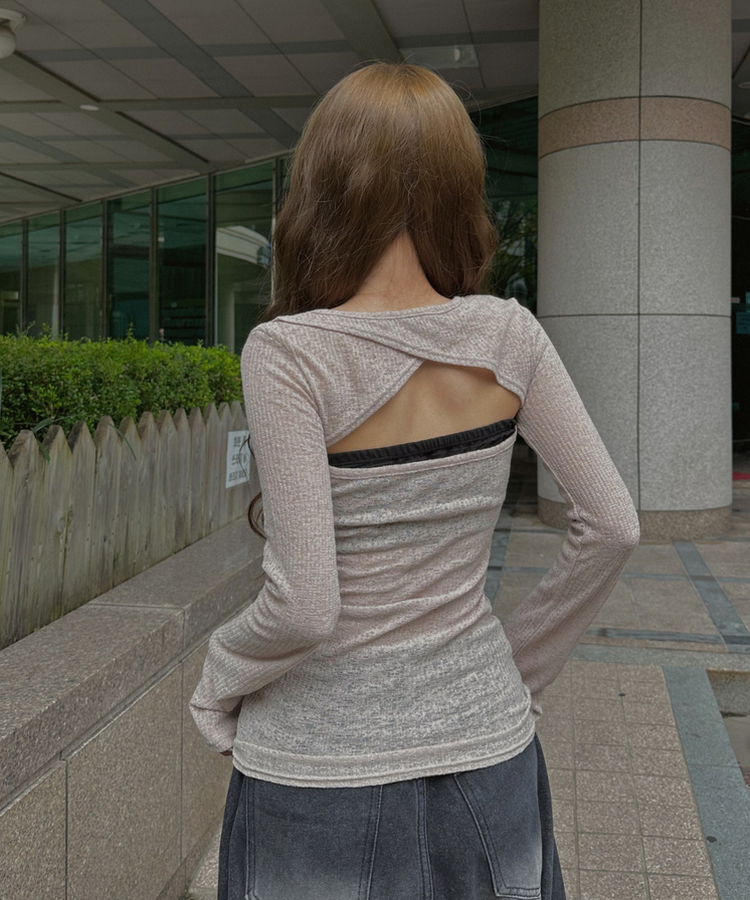 Vネックスリムニット(6color) BEIGE