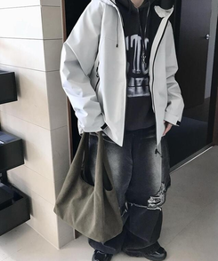 ワイド レイヤードデニムパンツ BLACK DENIM