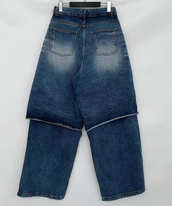 ワイド レイヤードデニムパンツ