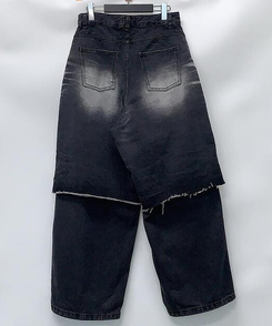 ワイド レイヤードデニムパンツ