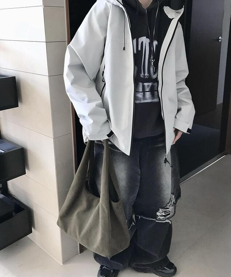 レイヤードデニムパンツ BLACK DENIM