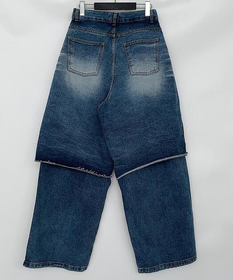 レイヤードデニムパンツ