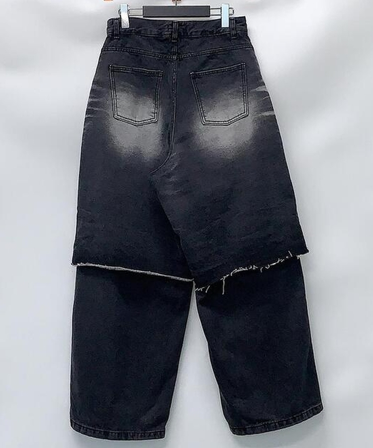 レイヤードデニムパンツ