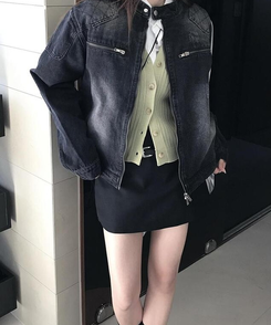 【ベルト付き】シンプルデイリーミニスカート BLACK