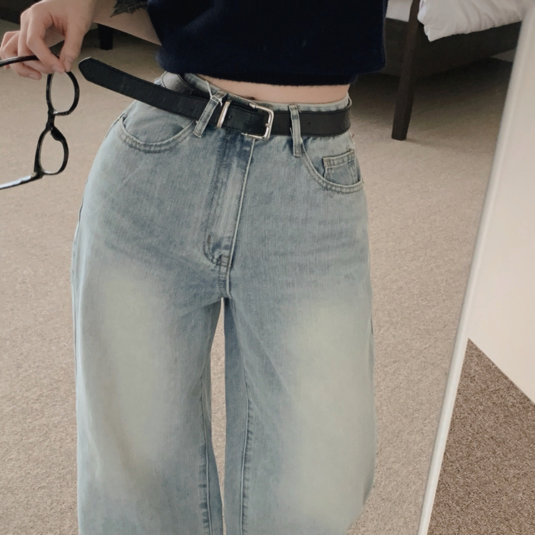 【丈別】ポケットウォッシングデニムワイドパンツ LIGHT DENIM