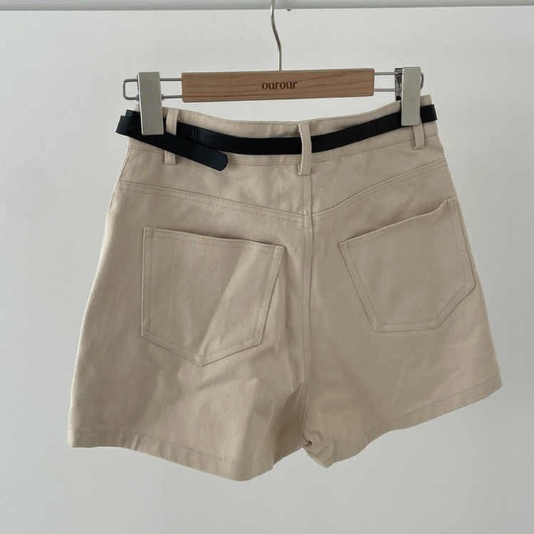 【ベルト付き】ベーシックコットンハーフパンツ