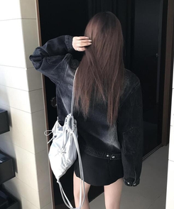 ジャケット デニムバイカージャケット BLACK DENIM
