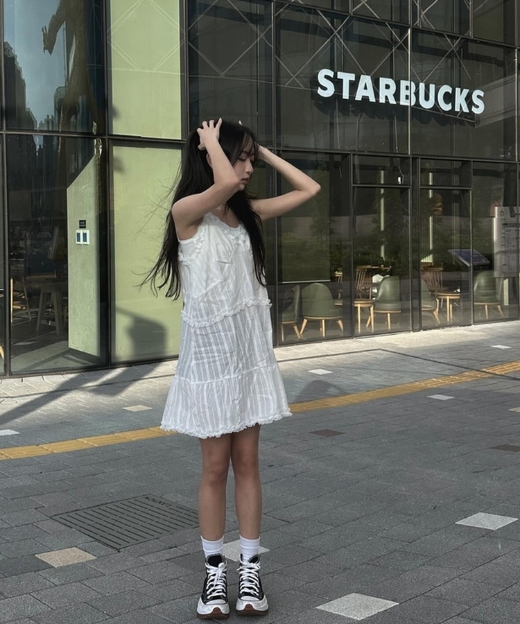 スポットフリルミニワンピース IVORY