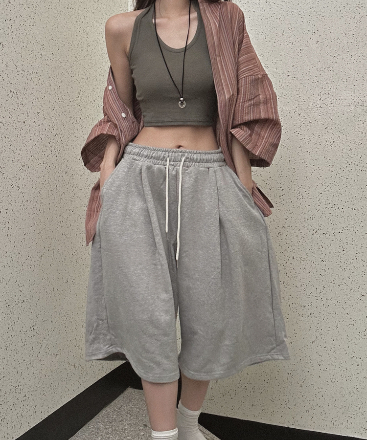 ピンタックバミューダパンツ GREY
