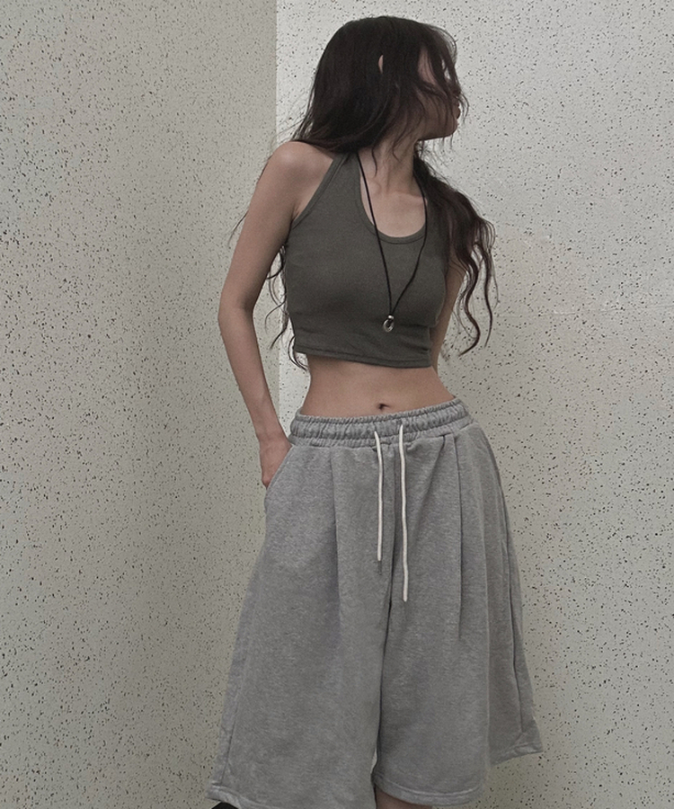 ピンタックバミューダパンツ GREY