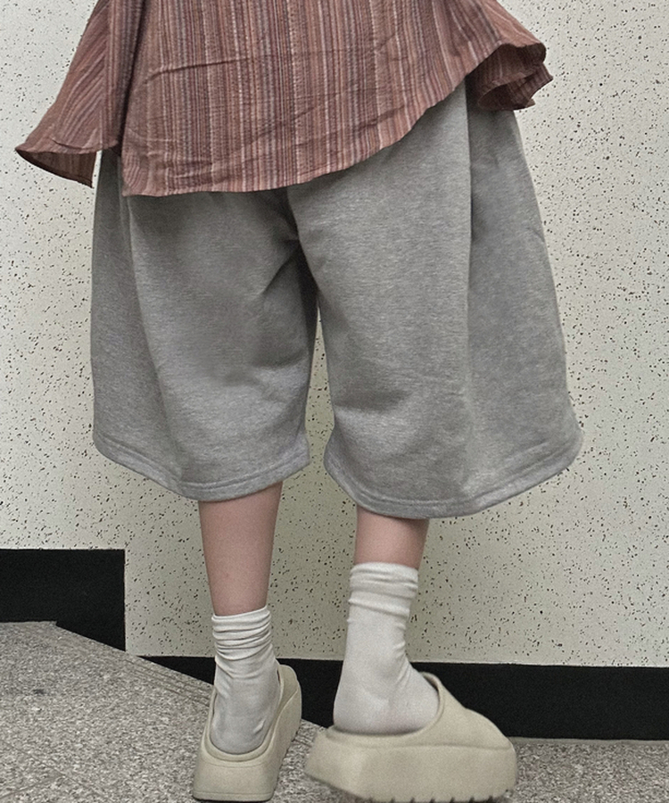 ピンタックバミューダパンツ GREY