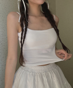 【カップ付き】スパンキャミソール WHITE