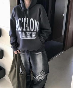 フード テイクレタリングフード CHARCOAL