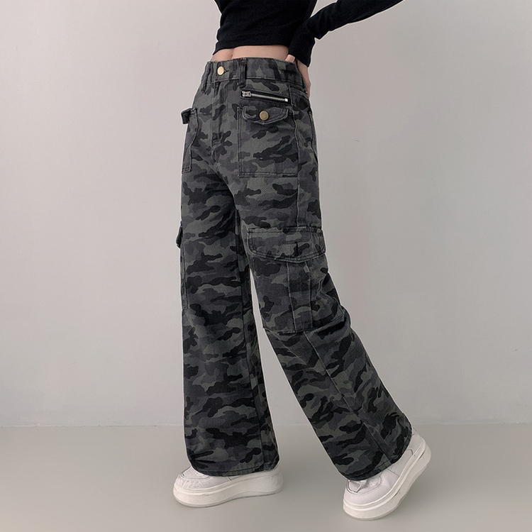 モミリタリーセミワイドカーゴボタンパンツ CAMO