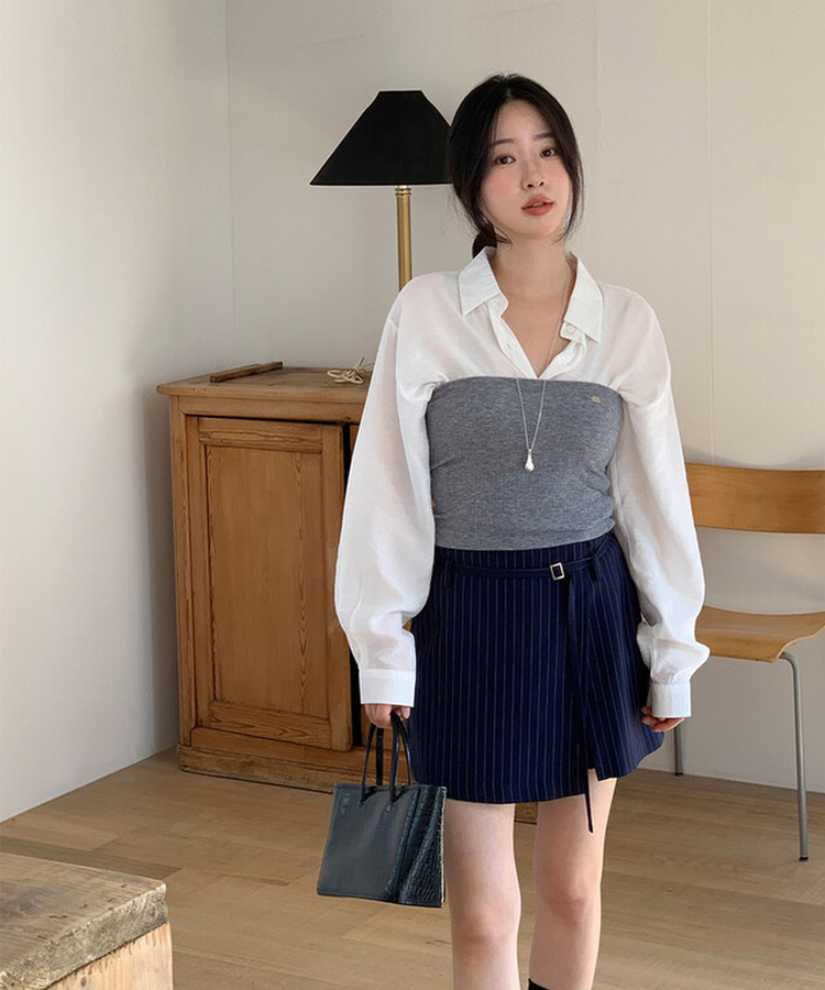 ファインラップビスチェ GREY