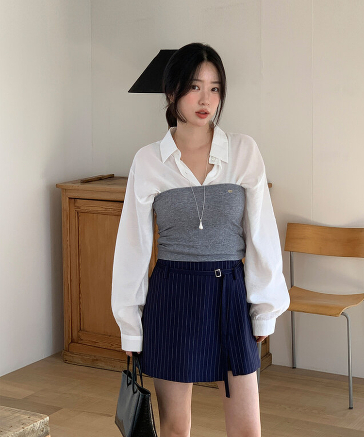 ファインラップビスチェ GREY