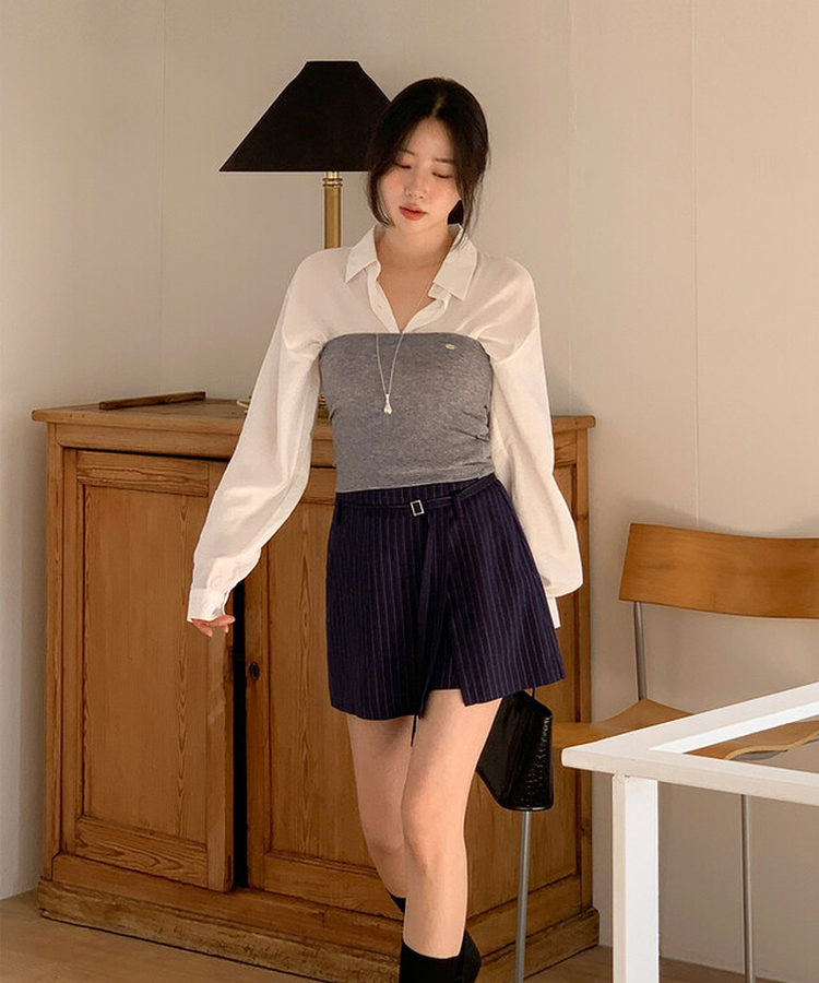 ファインラップビスチェ GREY