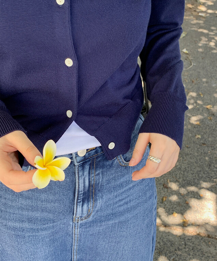 ルックエットラウンドカーディガン(5color) NAVY