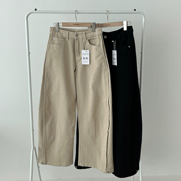 バックポイントサイドスリットコットンパンツ