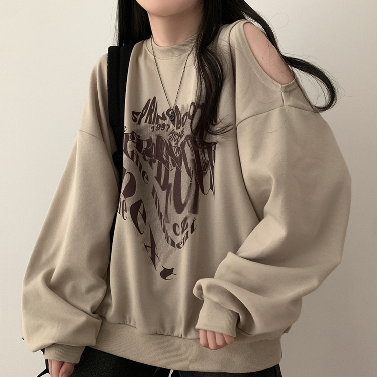 ユニークスリットルーズトレーナー BEIGE