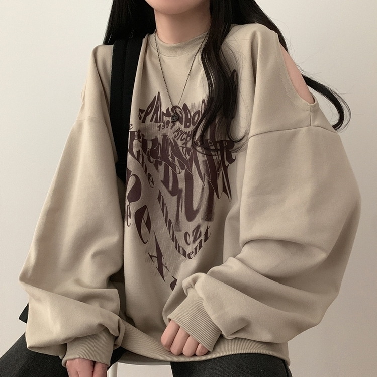 ユニークスリットルーズトレーナー BEIGE