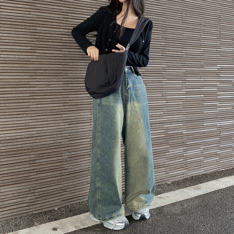 【SET】クロップスリムVネックカーディガン BLACK
