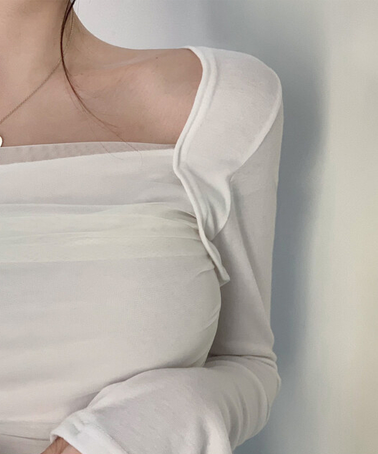 シャーリングボレロTシャツ WHITE