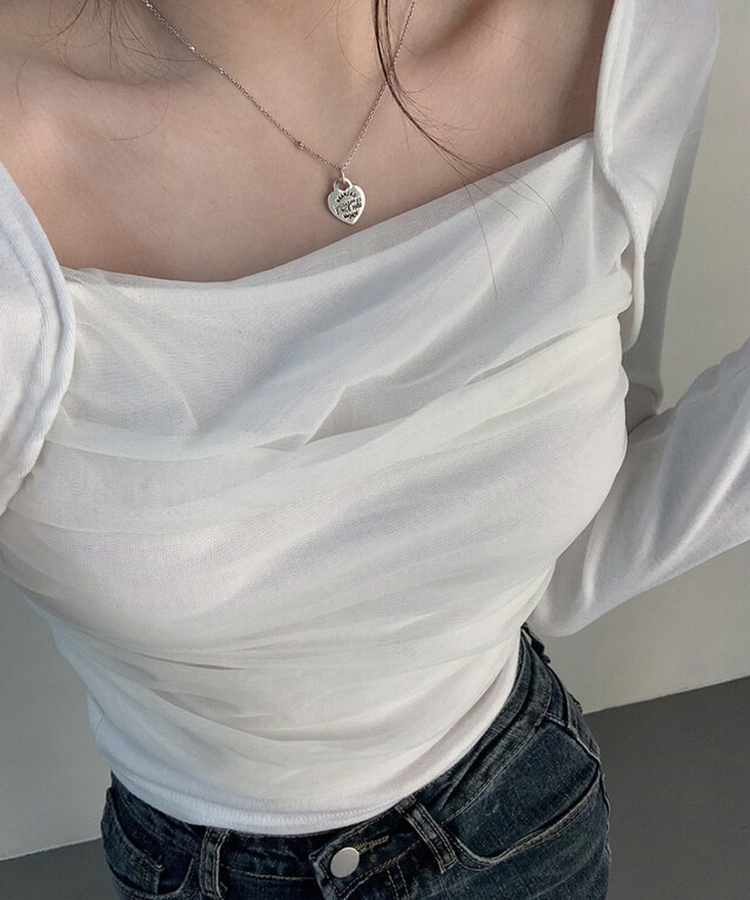 シャーリングボレロTシャツ WHITE