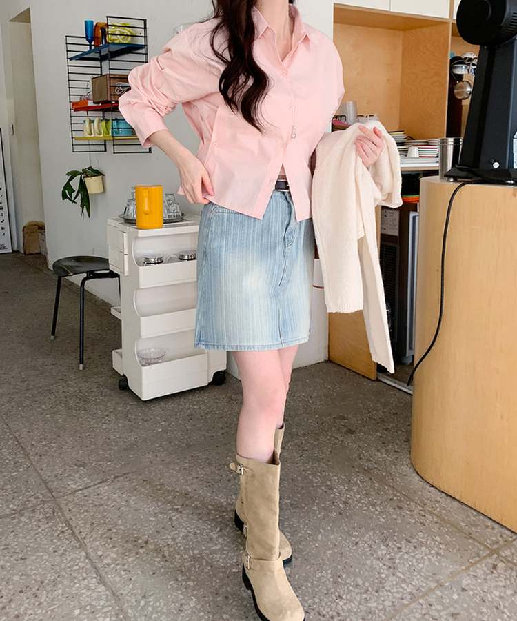 デイリーデニムミニスカート LIGHT DENIM