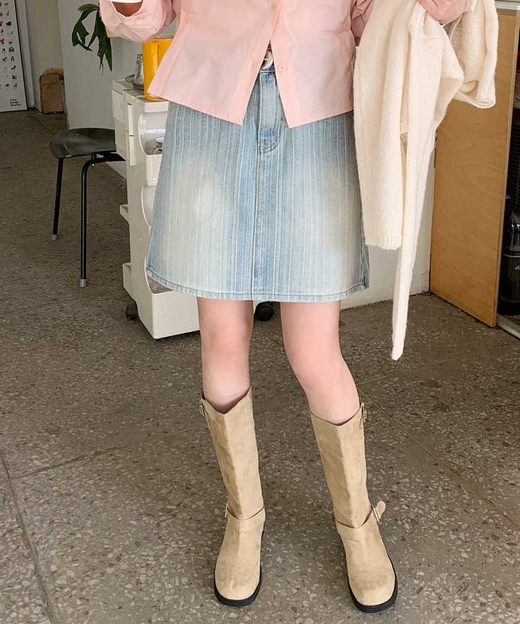 デイリーデニムミニスカート LIGHT DENIM