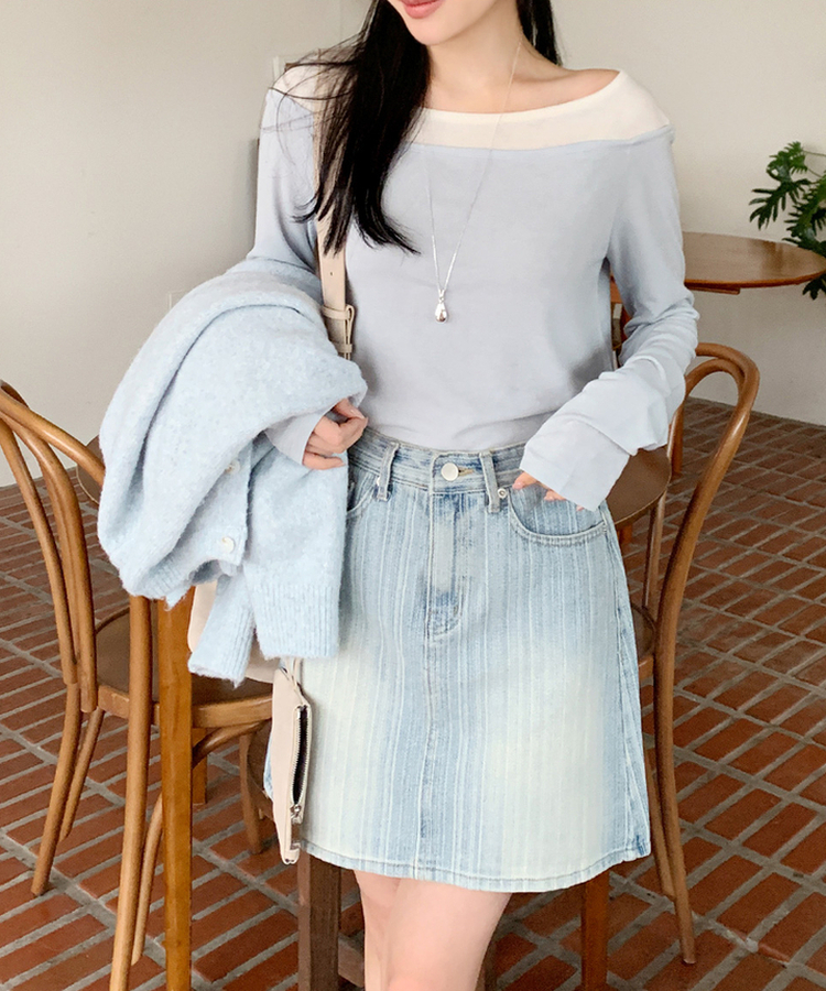 デイリーデニムミニスカート LIGHT DENIM