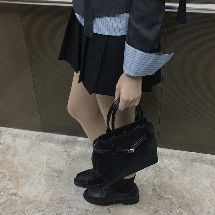 スエードトートクロスバッグ BLACK