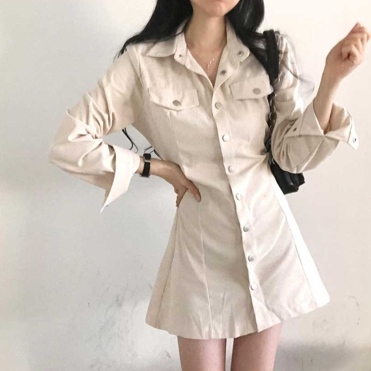 コーデュロイポケットワンピース IVORY