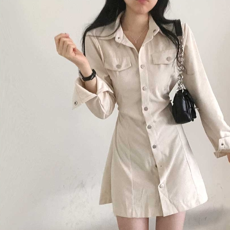 コーデュロイポケットワンピース IVORY