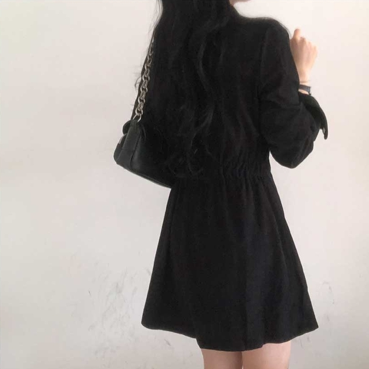 コーデュロイポケットワンピース BLACK