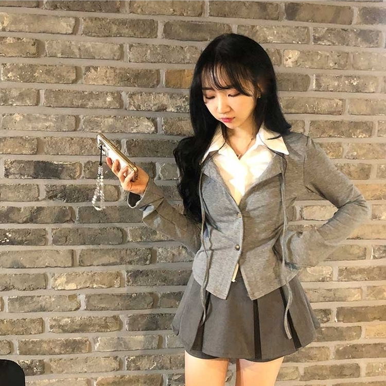 プリーツミニスカートパンツ GREY