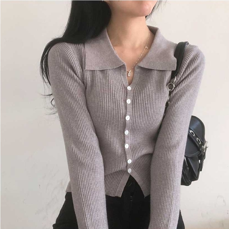 ボタンニットカーディガン(6color) GREY