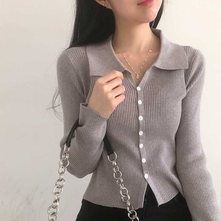 ボタンニットカーディガン(6color) GREY