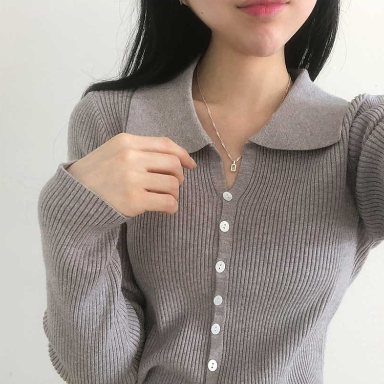 ボタンニットカーディガン(6color) GREY