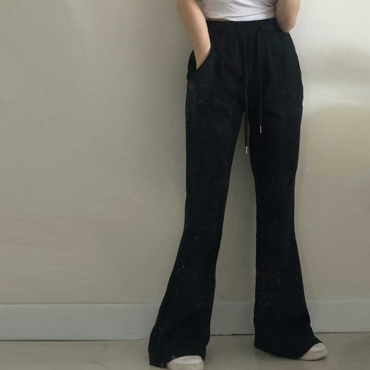 フレンチテリーブーツカットトレーニングパンツ BLACK