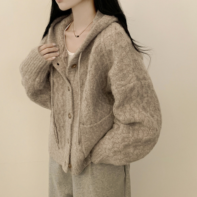 アルパカケーブルニットカーディガン(6color) LIGHT BROWN
