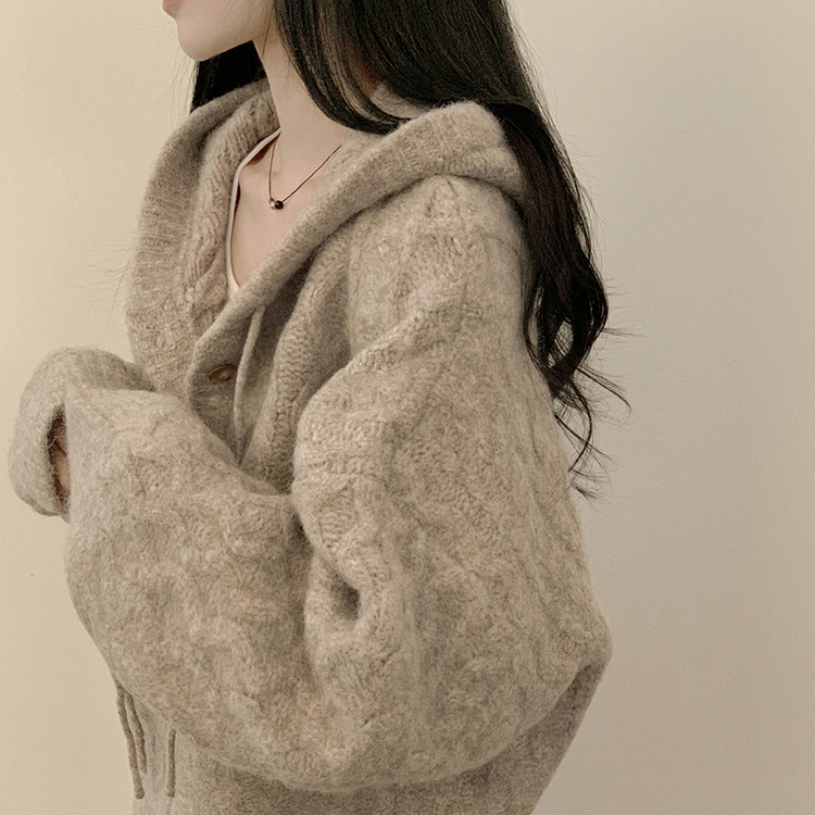 アルパカケーブルニットカーディガン(6color) LIGHT BROWN