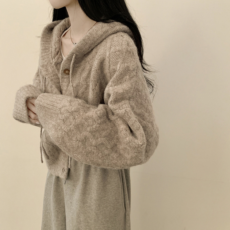アルパカケーブルニットカーディガン(6color) LIGHT BROWN