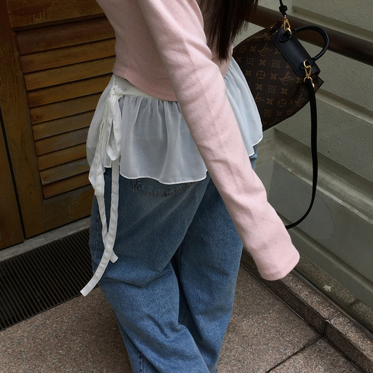 ウォッシングワイドデニムパンツ LIGHT DENIM