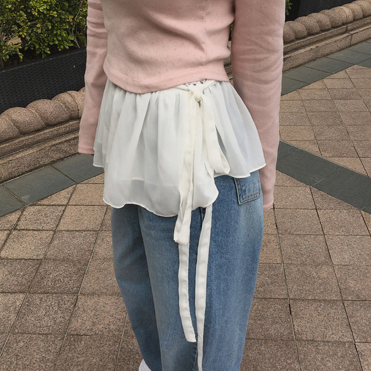 シースルーレイヤードラップスカート IVORY